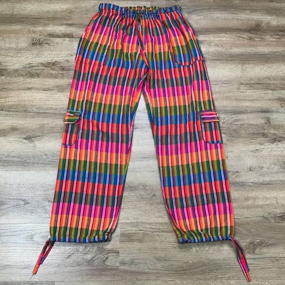 Pants - Vintage Hippie Pants Guat Unisex Multicolor Size L